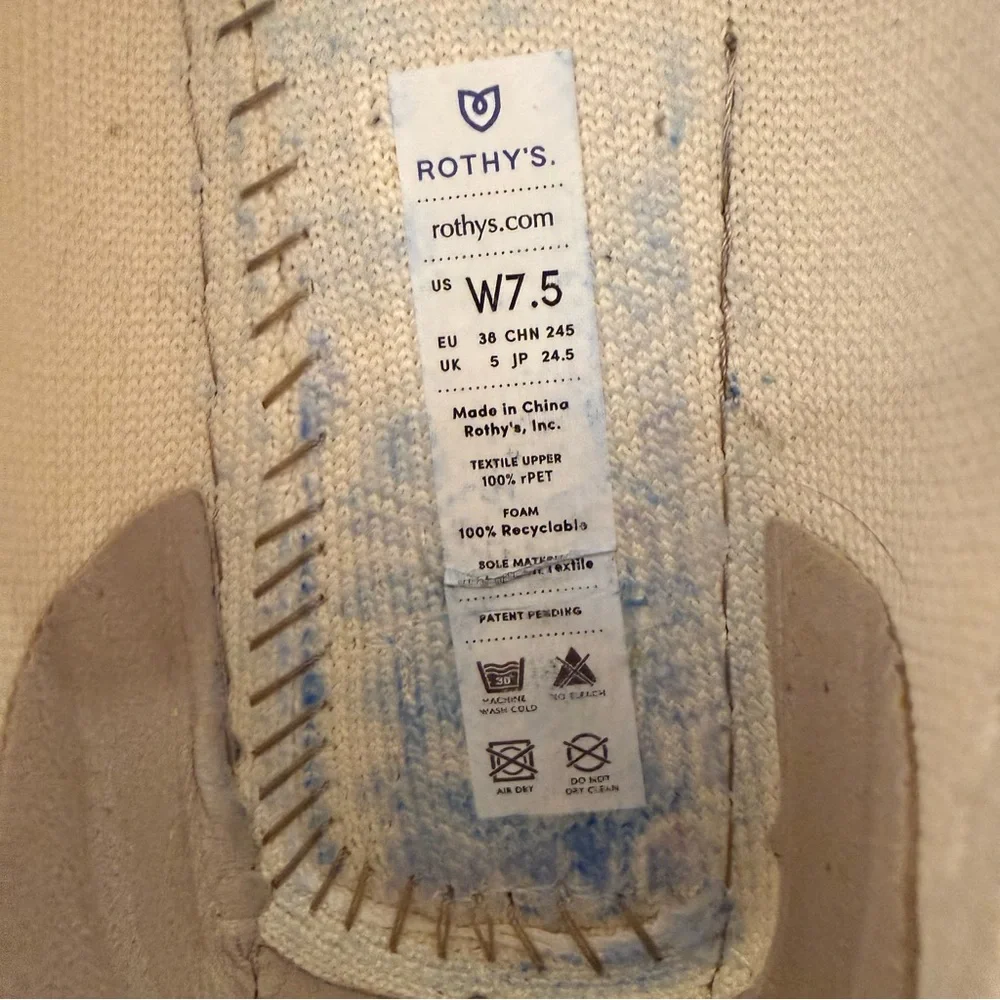 Rothy's The Driver Sesame Loafers Cream Size 7.5 NWOB - Picture 10 of 10